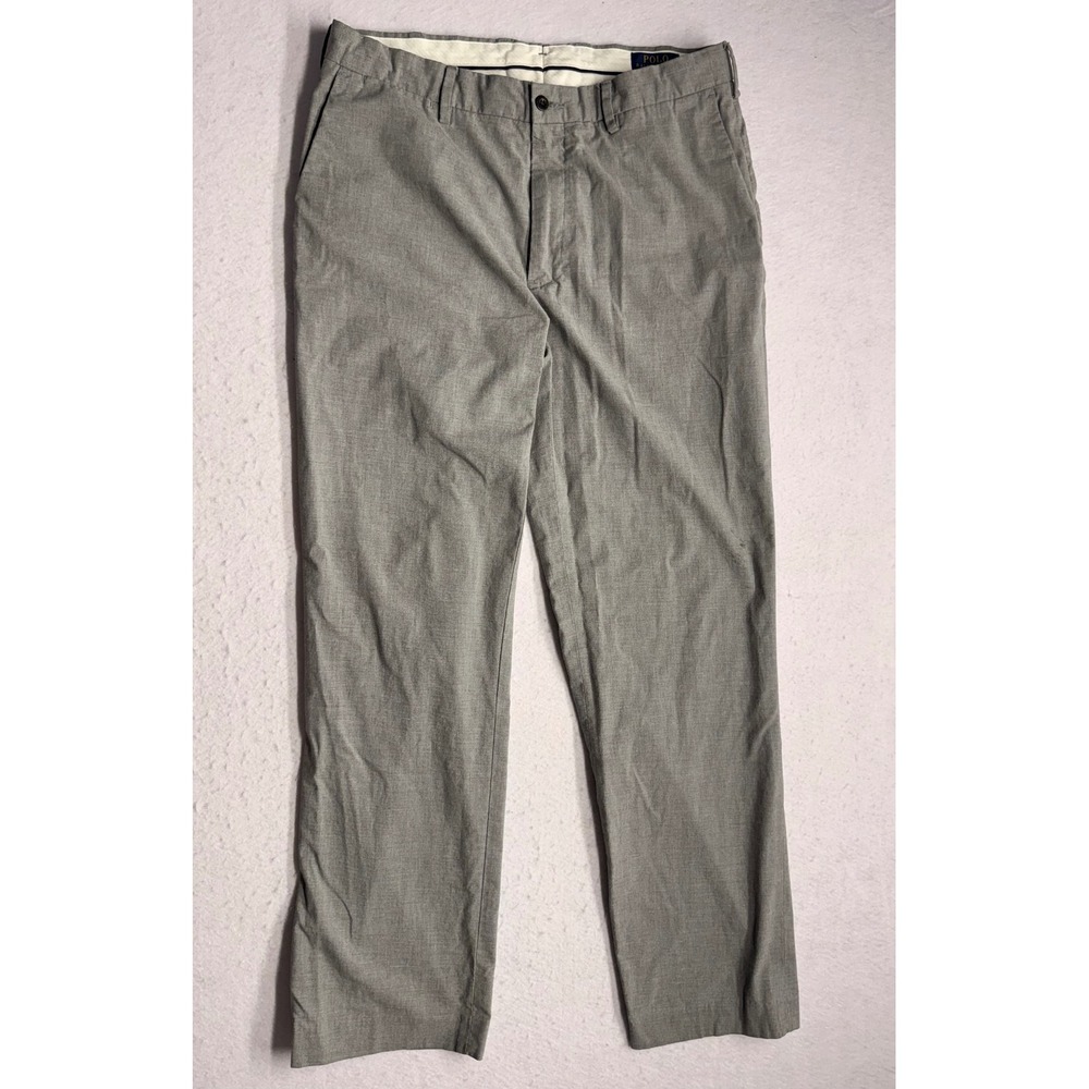 Polo Ralph Lauren Classic Fit Grey Chino Pants Mens 33x32 Italian Fabric Stretch